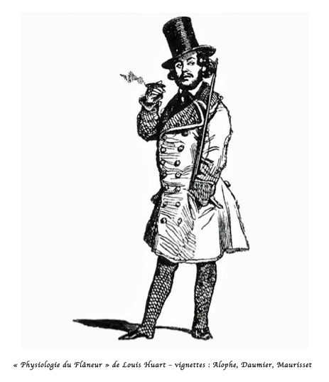 "Physiologie du Flâneur" de Louis Huart - vignettes: Alophe, Daumier, Maurisset 